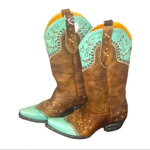 Old Gringo Turquoise & Brown Vera Cowboy Boots